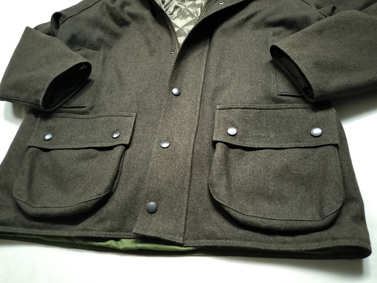 00s Barbour wool beaufort　オリーブグリーン　L バブアー　ウール　ビューフォート_画像10