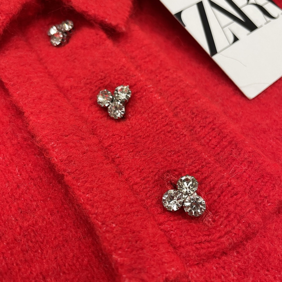 S/ ZARA レッド ボタンニットベスト レディース タグ カジュアル S/ ZARA レッド ボタンニットベスト レディース タグ カジュアル