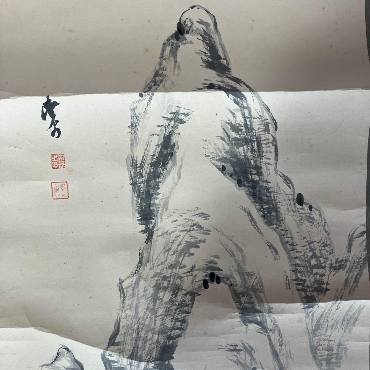 【模写】掛軸 紙本 山水 箱無 同梱可能 N O.5033_画像6