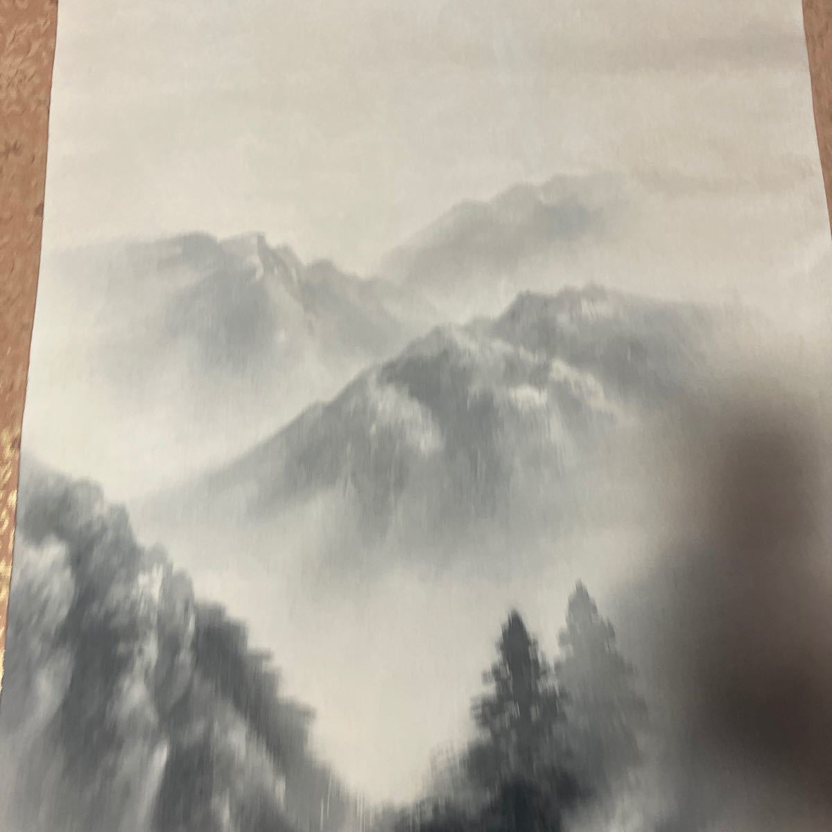 【模写】掛軸 琴堂 絹本 水墨山水 共箱 同梱可能 N O.5064_画像7