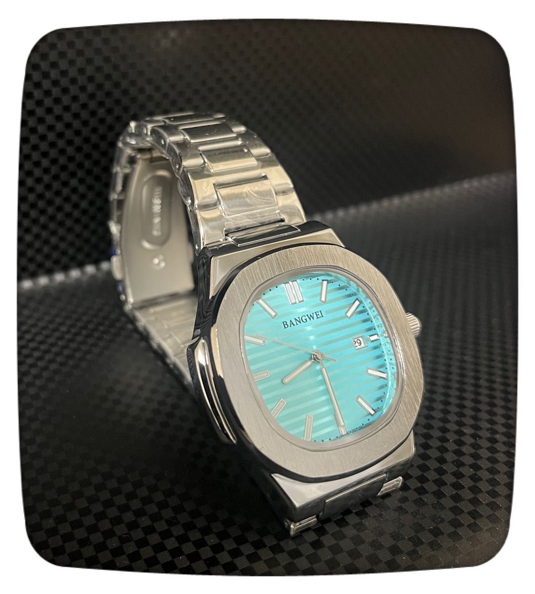 腕時計 オマージュ　BANGWEI ノーチラス 限定色 ティファニーブルー 