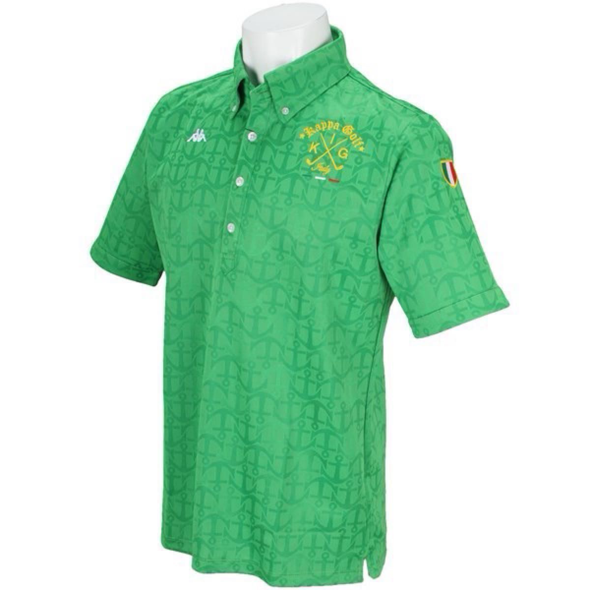 KAPPA GOLF ATTIVO アンカー柄半袖ポロシャツ／GREEN／Mサイズ☆消臭・吸汗・速乾