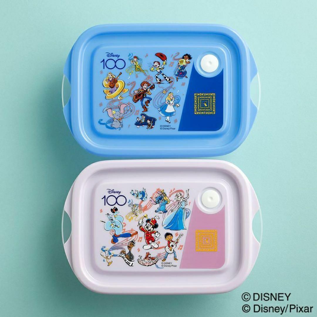 新品未開封 Disney ディズニー100×紀ノ国屋 抗菌シールボックス 2個　送料無料　匿名配送　保存容器　コレクション　完売品_画像1