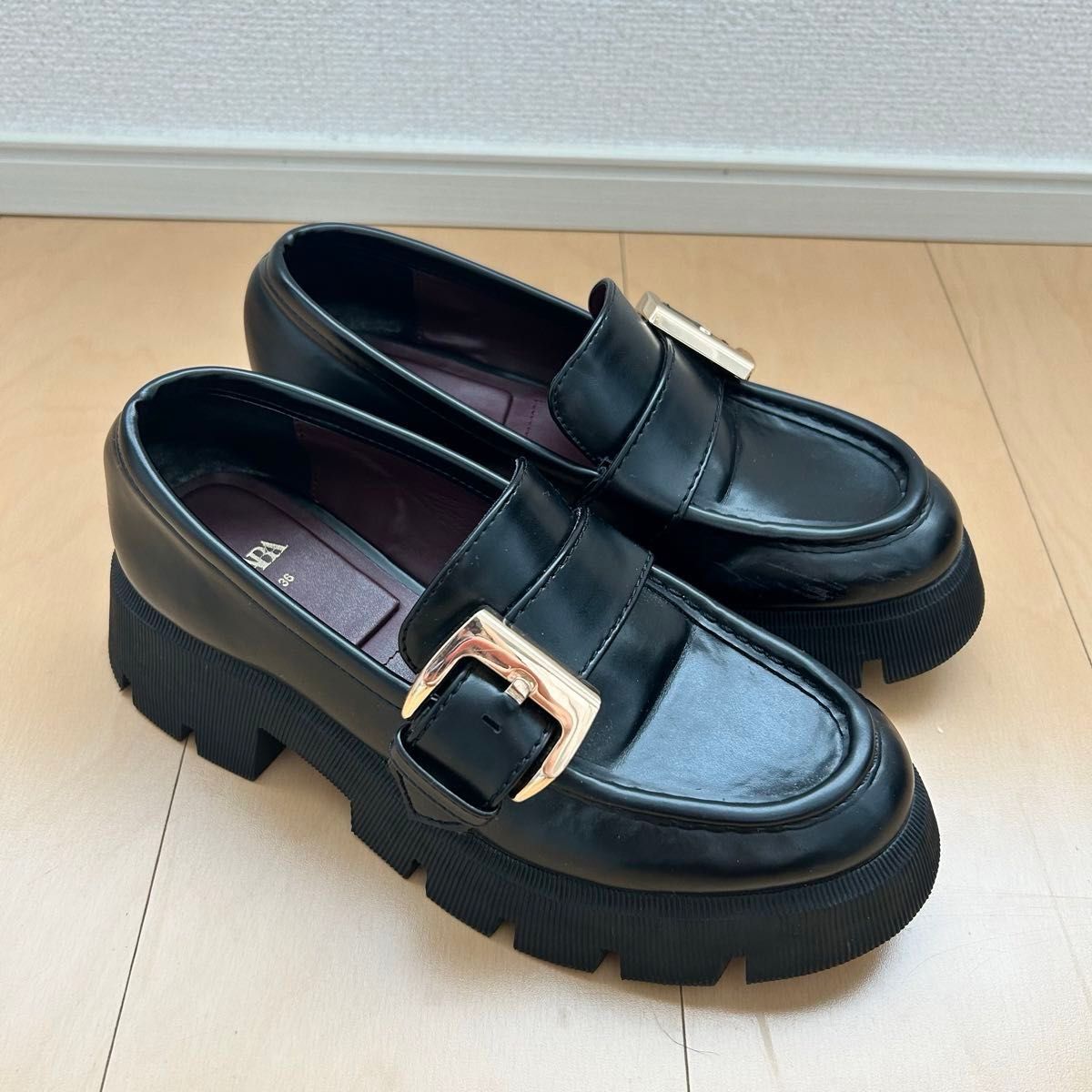ZARA ローファー トラックソール 厚底ローファー ザラ レザー ZARA ローファー トラックソール 厚底ローファー ザラ レザー