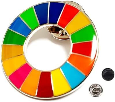 【国連本部公式最新ガイドライン仕様】 SDGs バッジ 25mm sdgs バッチ ピンバッチ ギフト（1個） 銀色 シルバー 表_画像1