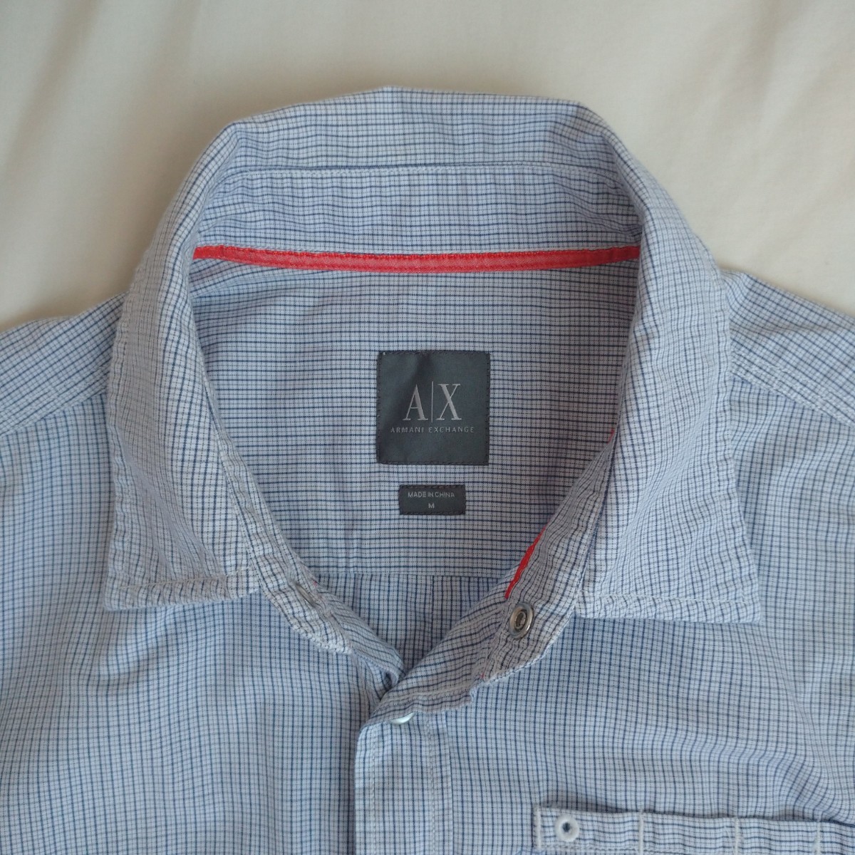 *ARMANI EXCHANGE проверка рубашка Armani Exchange осмотр уличный VINTAGE Vintage Vintage 90s 90 годы Street 
