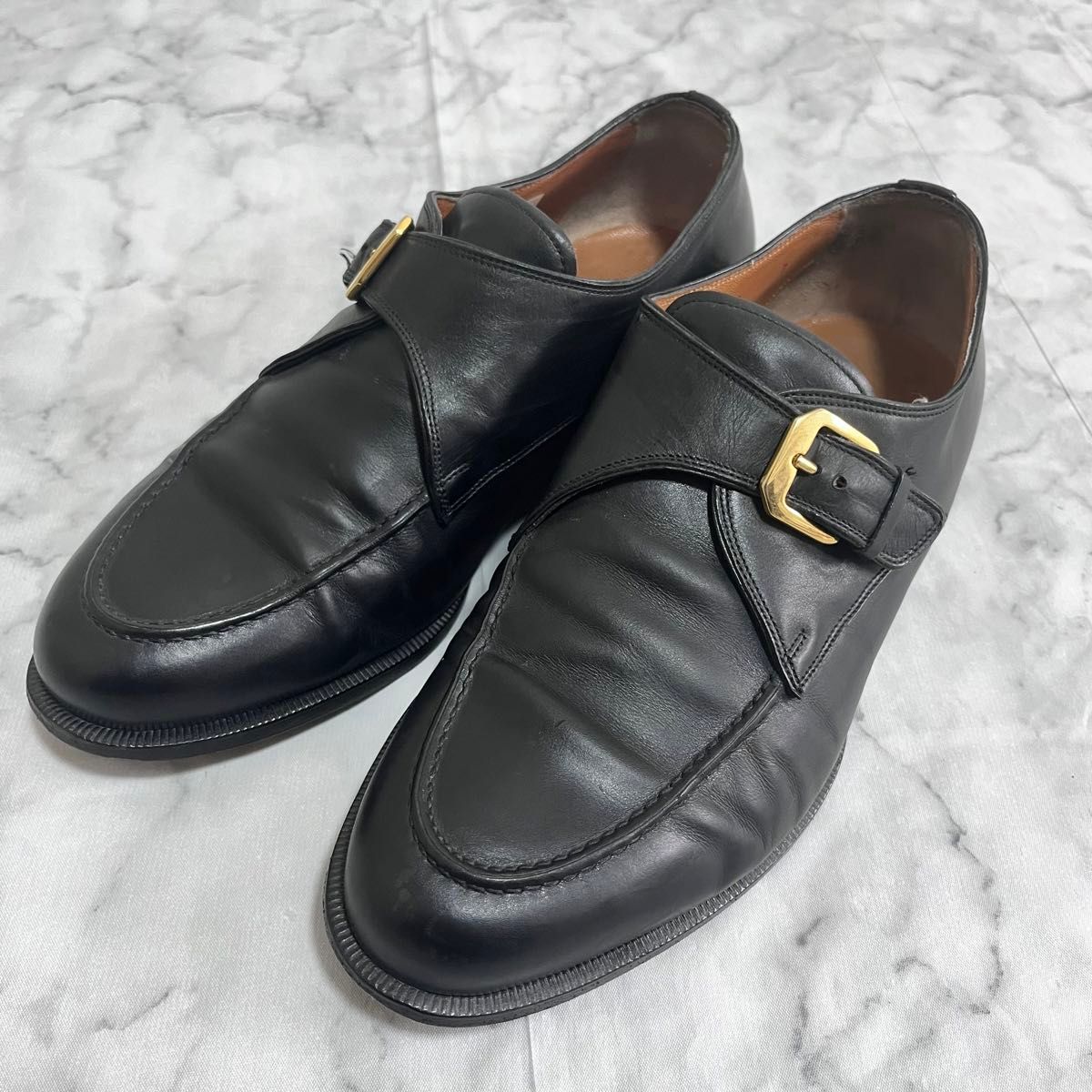 Santoni イタリア製 モンクストラップ uチップ 7