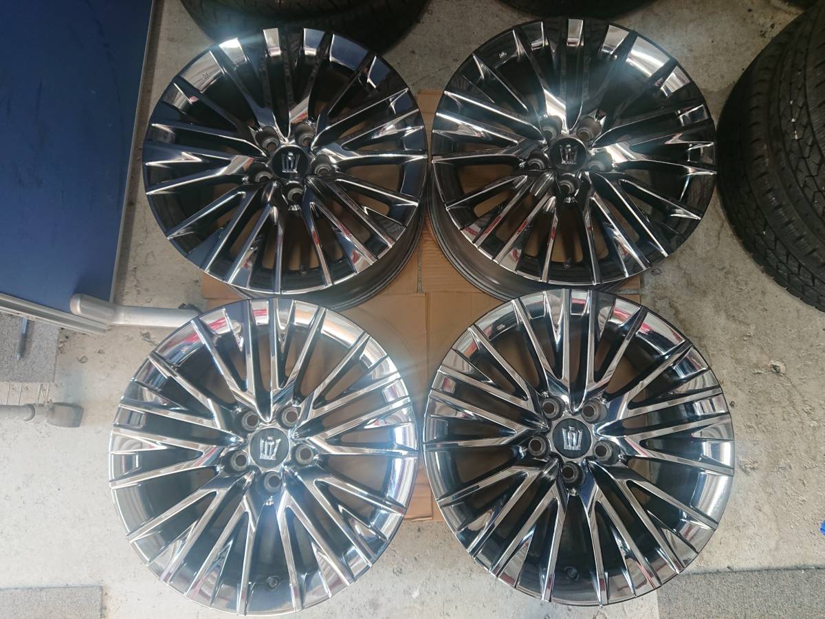 トヨタ 純正 220系 クラウン Gエグゼクティブ 18インチ 8J +45 PCD114.3 5H 4本 スパッタリング G-Executive メッキ アルミホイール