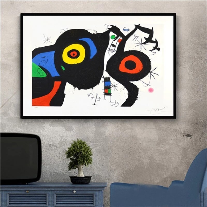 ジョアンミロ Joan miro ポスター 70x50cm 北欧 グッズ 絵画 絵 抽象 おしゃれ 雑貨 インテリア キャンバス フォト アート 11_画像1