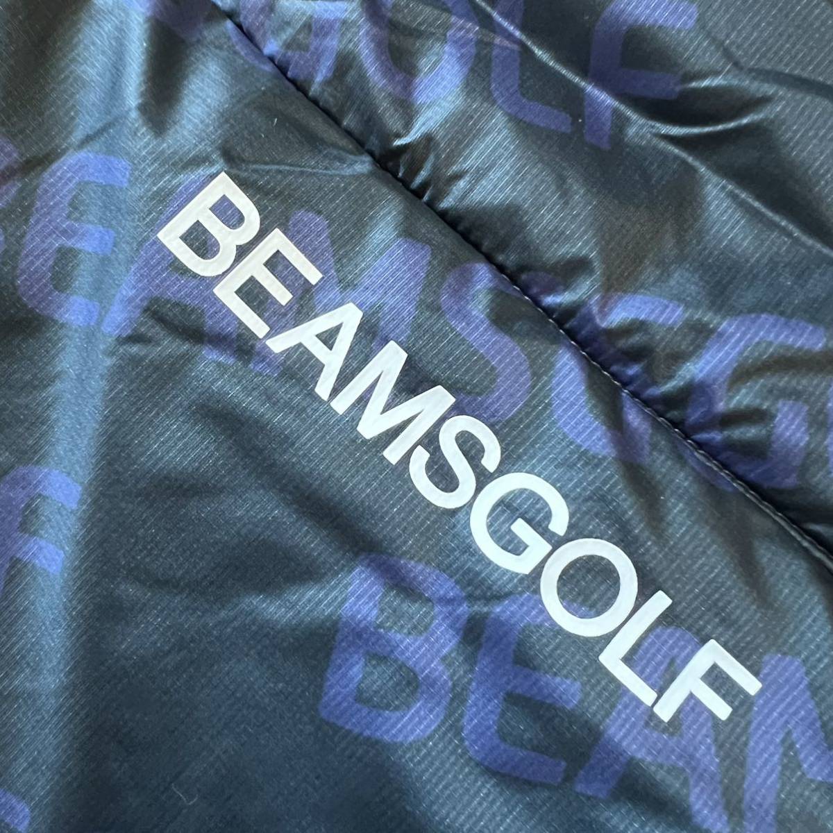 【送料無料】BEAMS GOLF ビームスゴルフ　2way ダウンジャケット　ベスト　メンズ　中綿入り　総柄　ロゴ　XL アウター　ジャケット_画像10