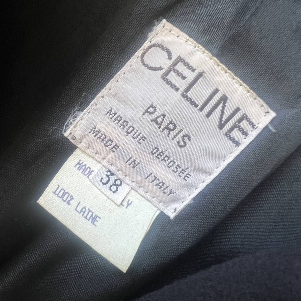 【送料無料】celine セリーヌ　チェスターコート 冬物　レディース　ウール　ロングコート　アウター　ブラック　黒　38 M_画像5