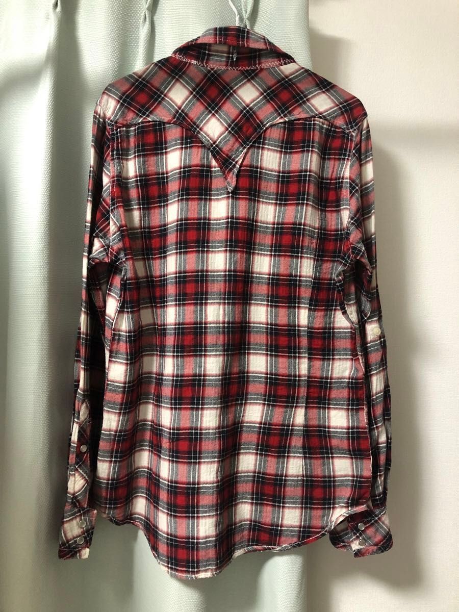 red botton レッドボタン 赤白チェックシャツ メンズのLサイズ red botton レッドボタン 赤白チェックシャツ メンズのLサイズ