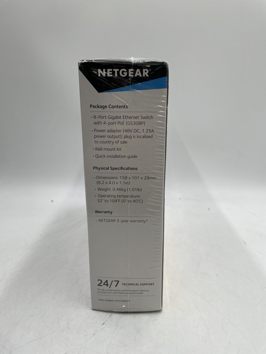 ★未開封★スイッチングハブ GS308P ギガビット 8ポート (PoE 4ポート 53W)★NETGEAR GS308P GS308P-100JPS★_画像4