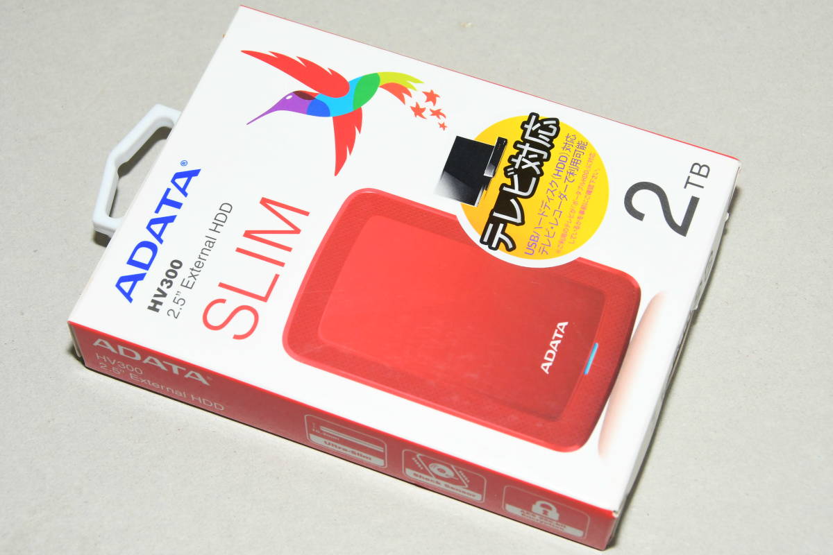  new goods [ADATA HV300 External HDD SLIM red ] portable HDD 2TB electrification has confirmed 