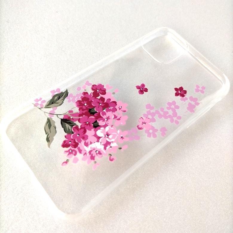 iPhone11 クリア ケース 花柄 赤 かわいい アイフォンの画像2