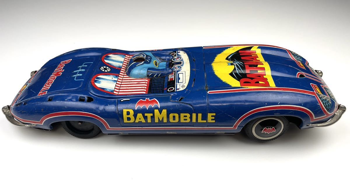 【本日18時迄限定価格】BATMOBILEアオシン ASC バットマン ブリキ ミニカー バットモービル 玩具 昭和 レトロ（20240218G1）の画像4