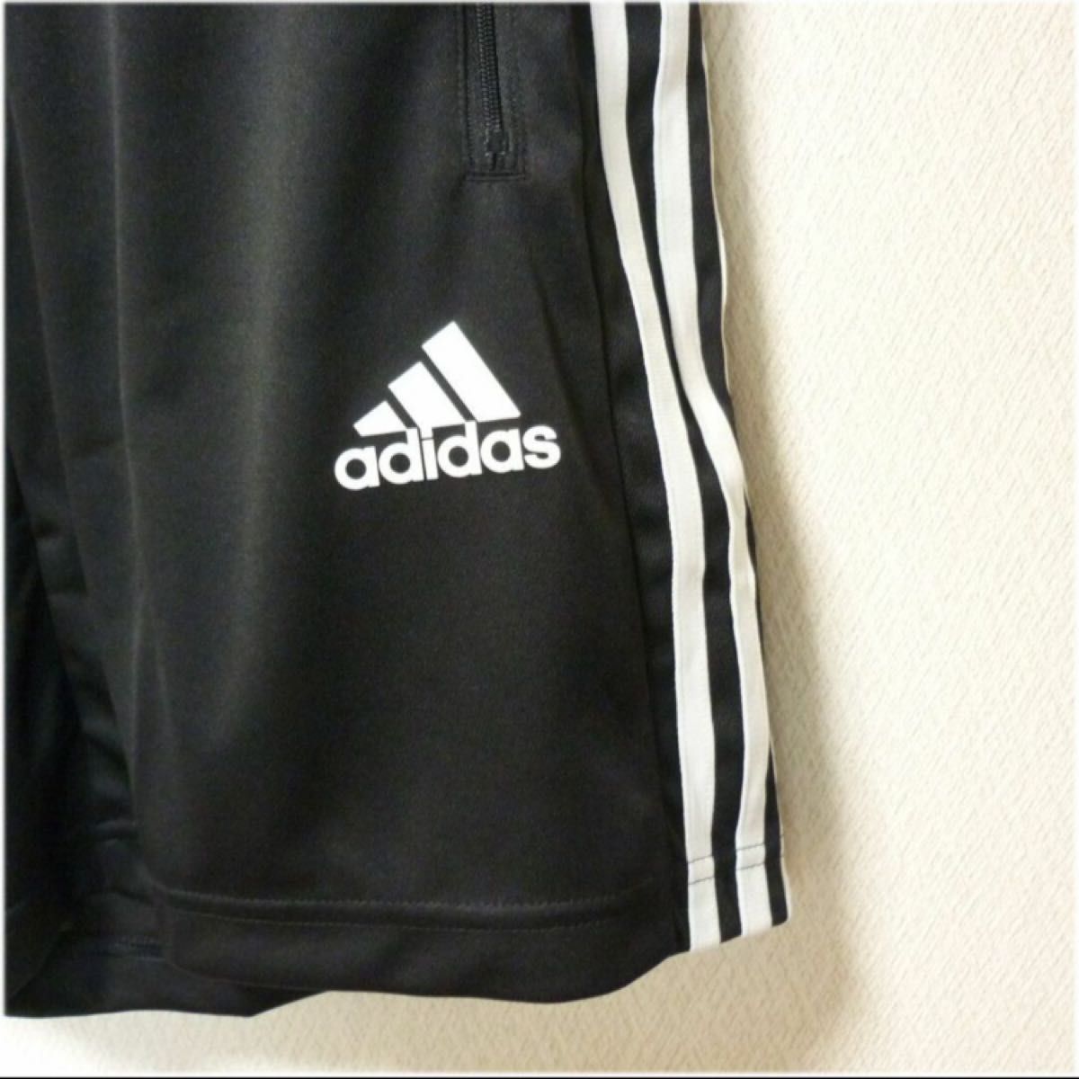 大きいサイズ(2XL)アディダス黒ジップ付きポケットハーフパンツ adidasブラック