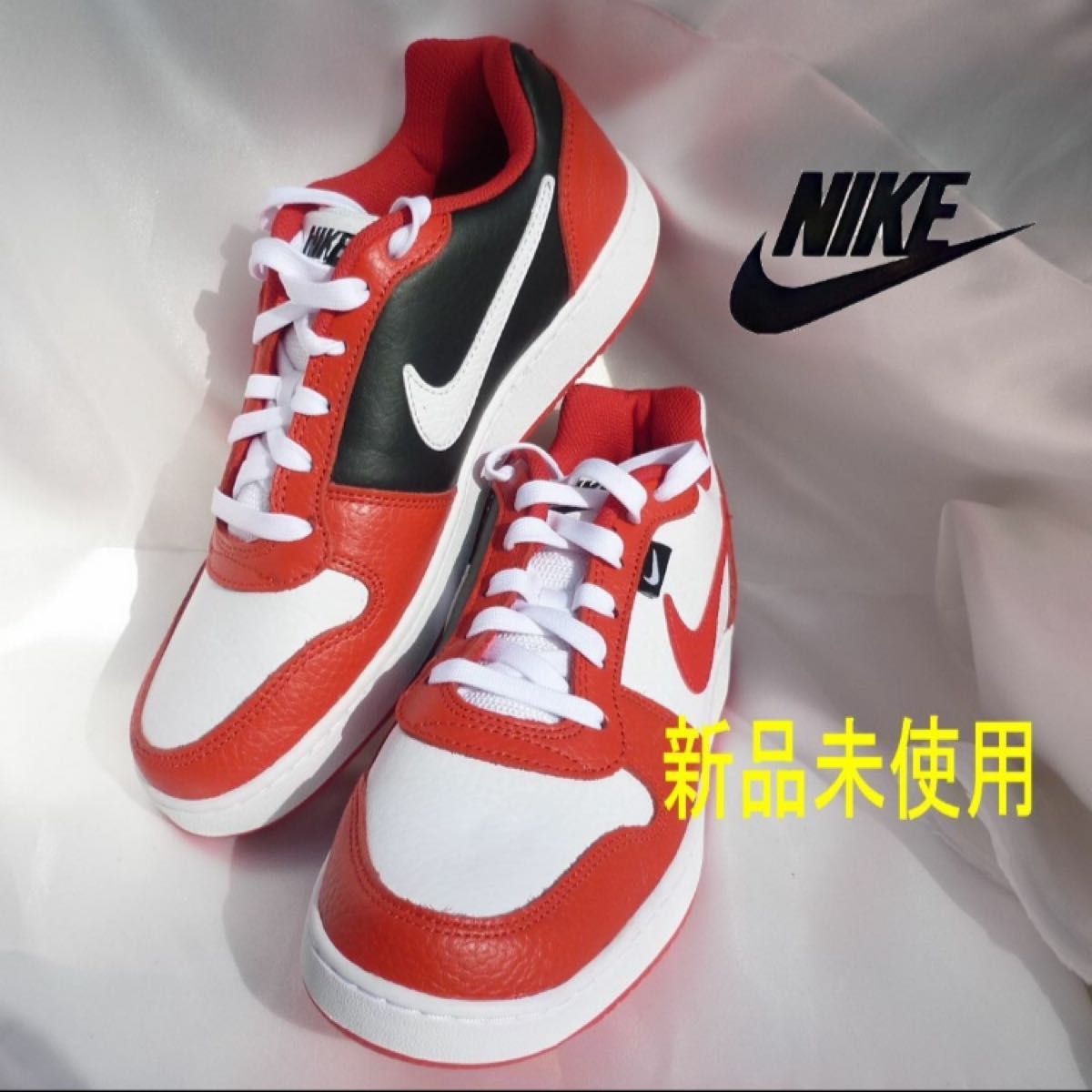 セール中〜新品25cm★NIKE EBERNON LOW PRM白赤ナイキメンズスニーカー/ホワイトレッド ナイキ