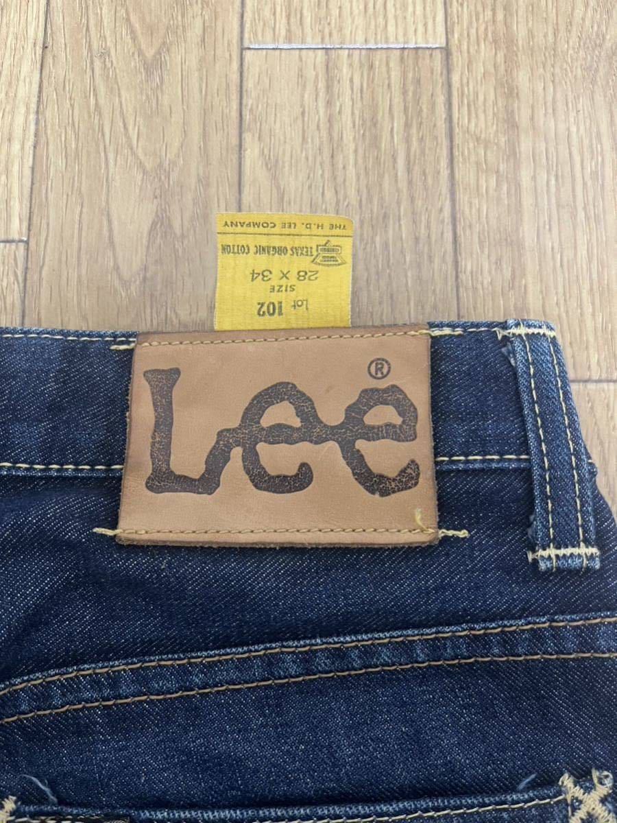 Lee リー　102 ブーツカット　左綾　日本製　オーガニックコットン　チェーンステッチ裾上げ　W28_画像3