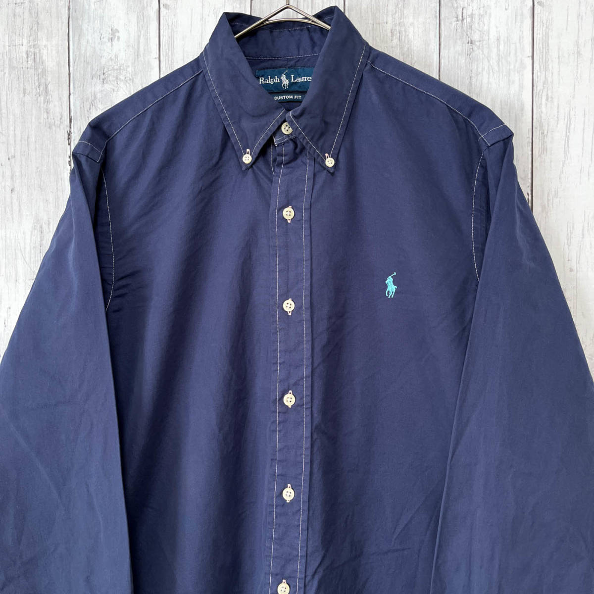 ラルフローレン Ralph Lauren 長袖シャツ メンズ ワンポイント コットン100% Mサイズ 5‐316_画像1