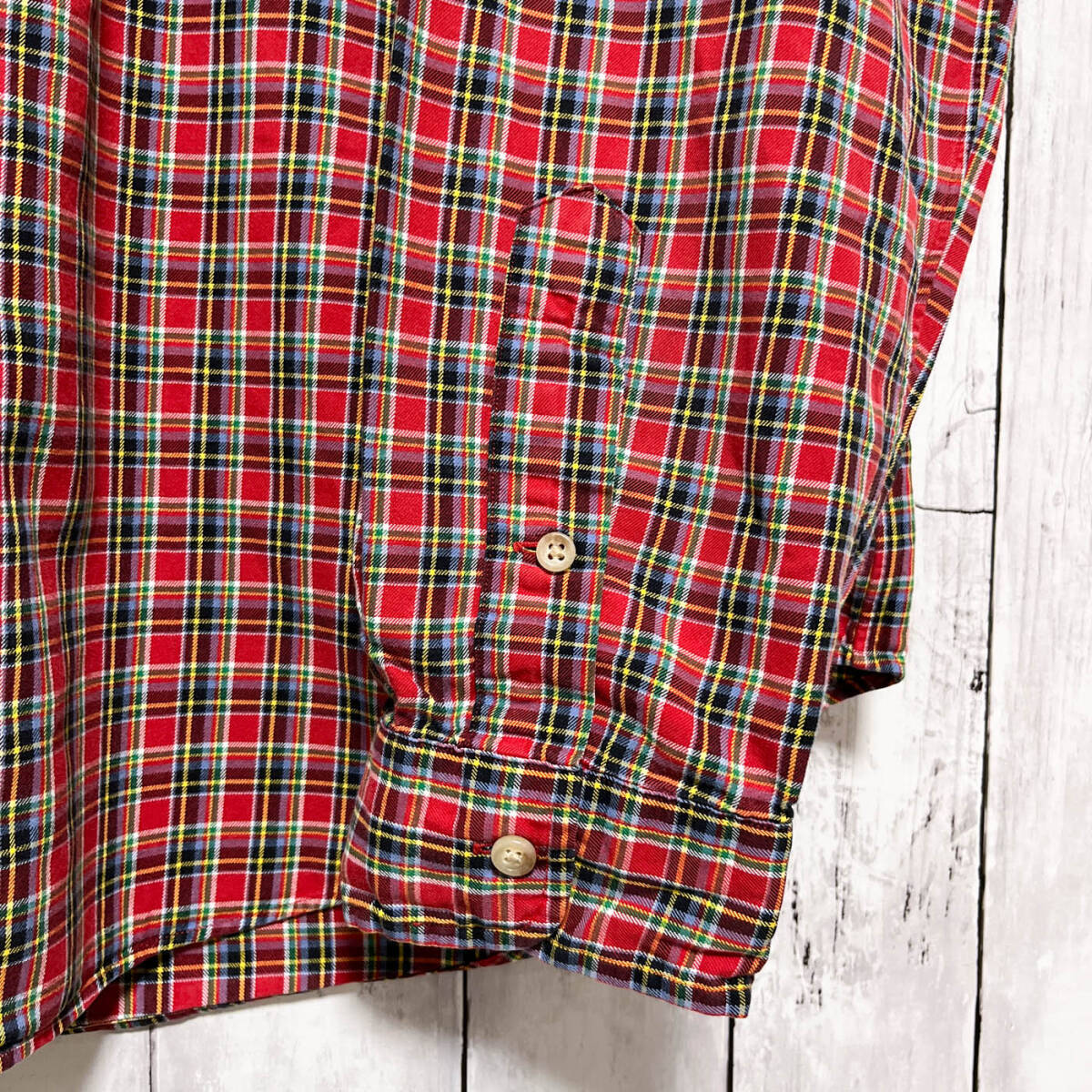 ラルフローレン Ralph Lauren CLASSIC FIT チェックシャツ 長袖シャツ メンズ ワンポイント コットン100% XLサイズ 5‐351_画像7
