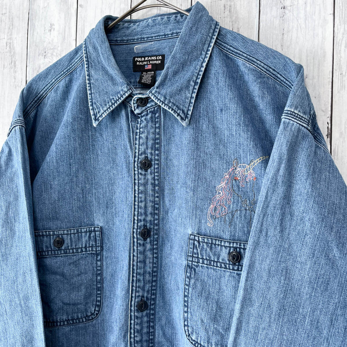 ラルフローレン POLO JEANS CO Ralph Lauren デニムシャツ 刺繍 ラルフローレン POLO JEANS CO Ralph Lauren デニムシャツ 刺繍