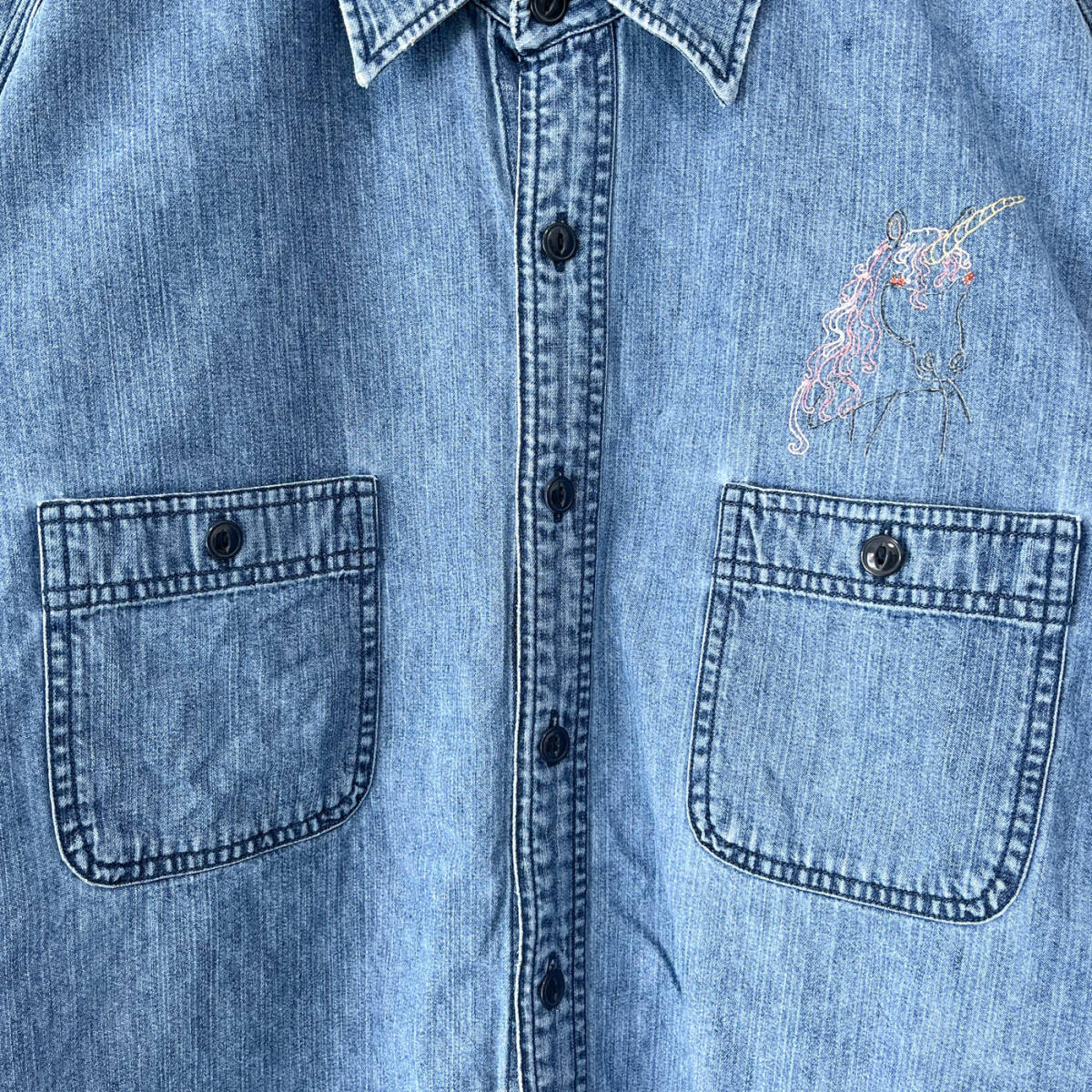 ラルフローレン POLO JEANS CO. Ralph Lauren デニムシャツ 刺繍 長袖シャツ メンズ コットン100% XLサイズ 5‐378