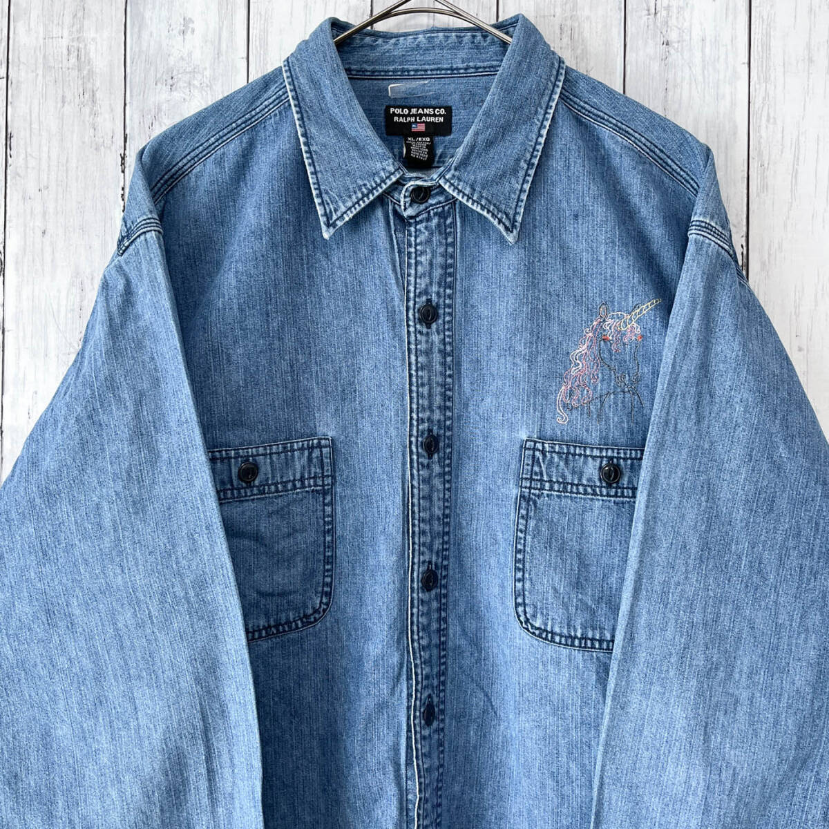 ラルフローレン POLO JEANS CO Ralph Lauren デニムシャツ 刺繍 ラルフローレン POLO JEANS CO Ralph Lauren デニムシャツ 刺繍