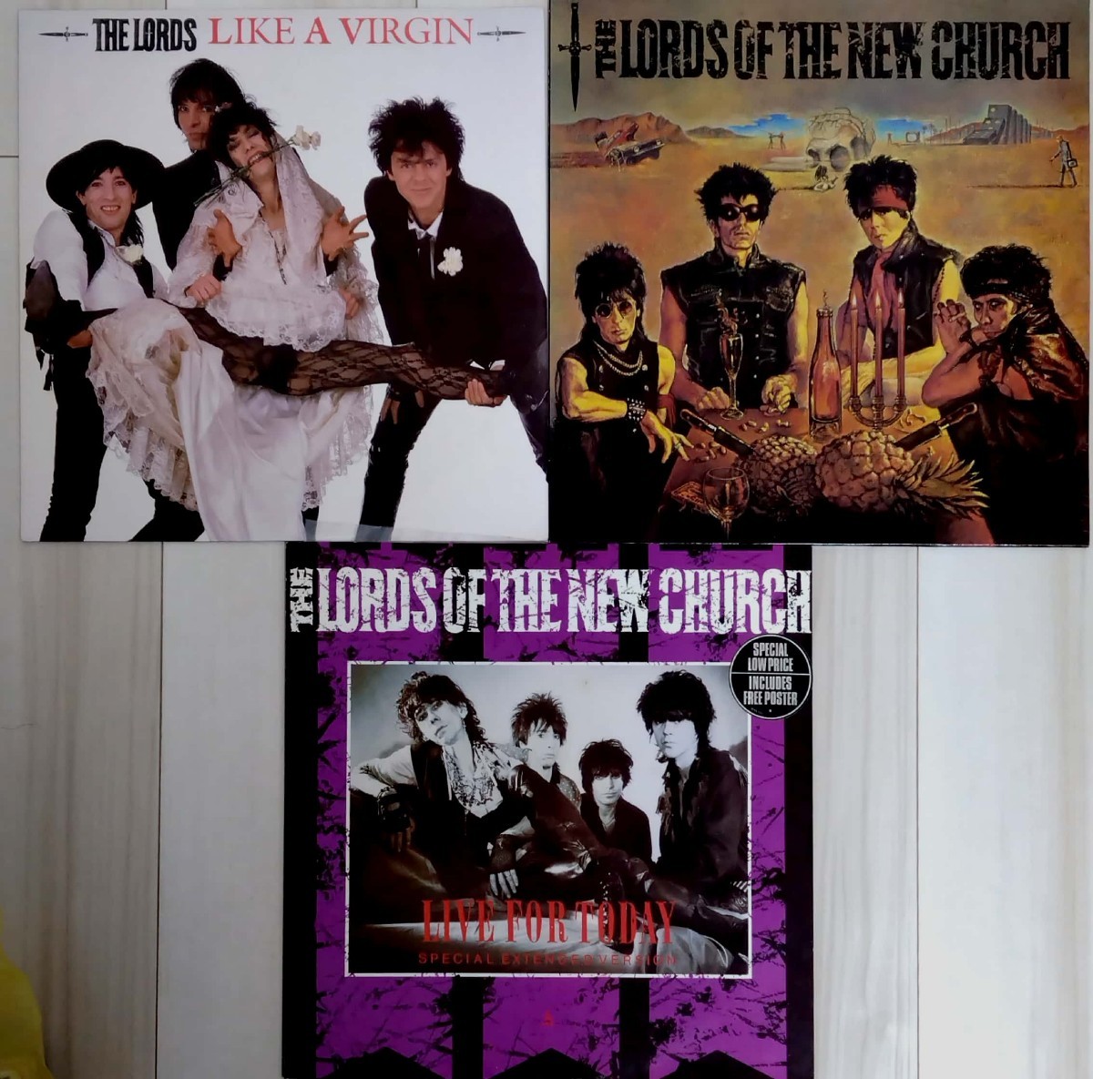 【12inch3枚まとめて】ロード・オブ・ニュー・チャーチ / The Lords Of The New Church / LIVE FOR TODAY / LIKE A VIRGIN_画像1