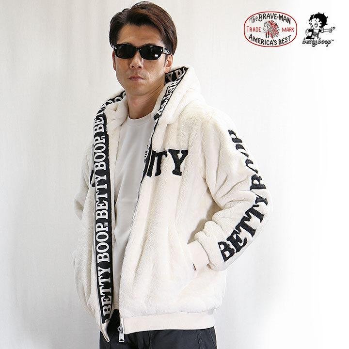 【超特価！！】 The BRAVE-MAN × BETTY BOOP ベティ ブープ 【定価￥19800＋税】 ファージャケット BBB-2141 WHITE サイズ XL_画像1