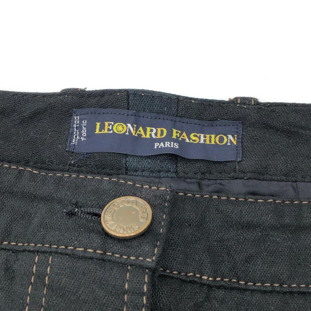 ◆LEONARD レオナール スカート ◆ ブラック レディース 花柄刺繍 ワンポイント デニムデザイン ボトムス_画像6