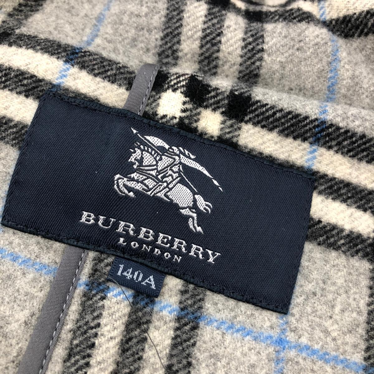 ◆BURBERRY LONDON バーバリーロンドン ダッフルコート ◆BN214-607 グレー ウール レディース アウター 子供服 内側チェック_画像5