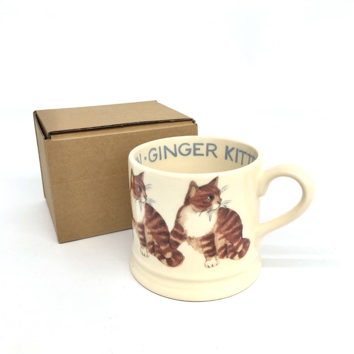 未使用品◆Emma Bridgewater エマ・ブリッジウォーター マグカップ◆ ホワイト 陶磁 ジンジャートム キャット 猫 洋食器_画像1