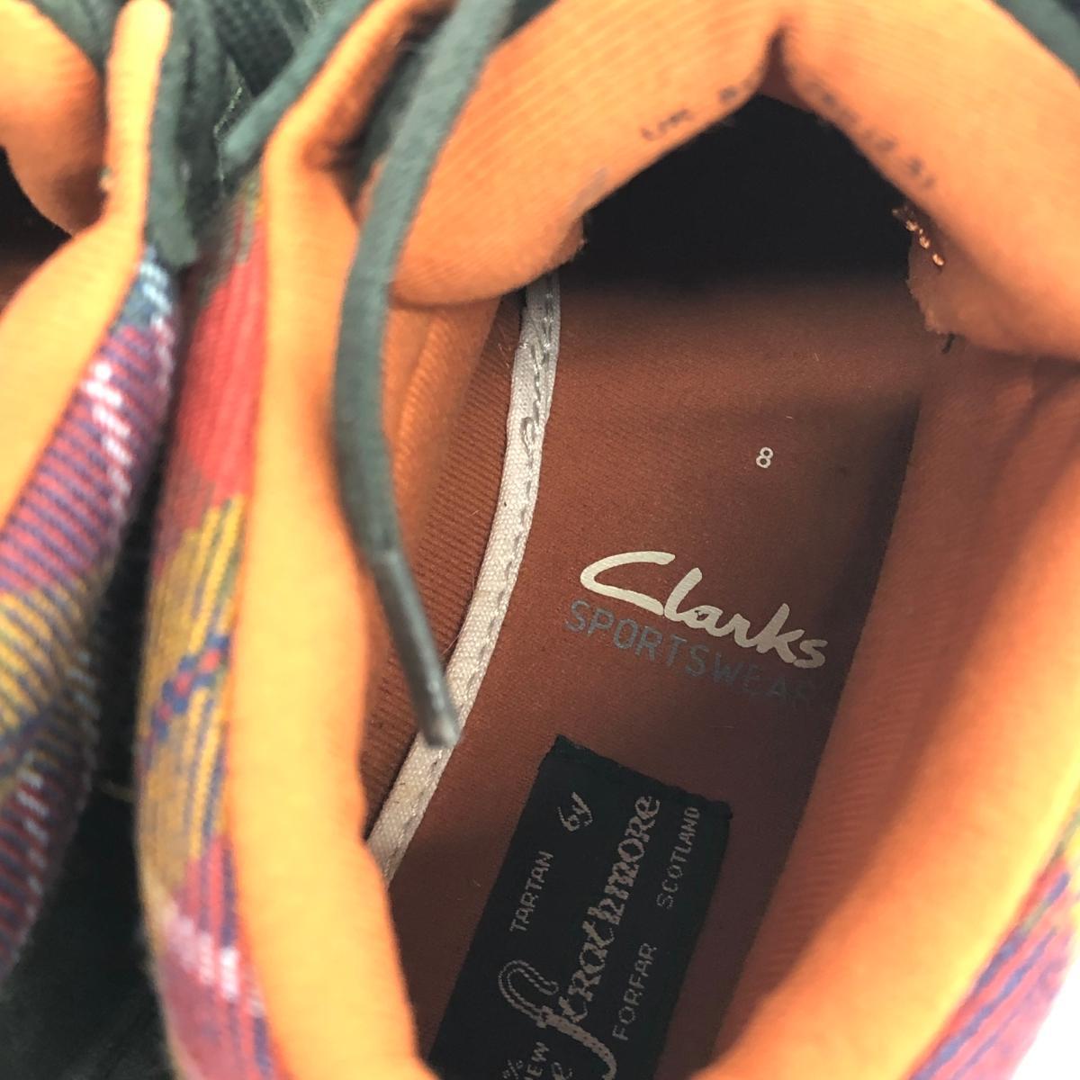 新品同様◆Clarks クラークス STRATHOMORE スニーカー 8◆ ダークグリーン タイタンチェック メンズ 靴 シューズ sneakers_画像6