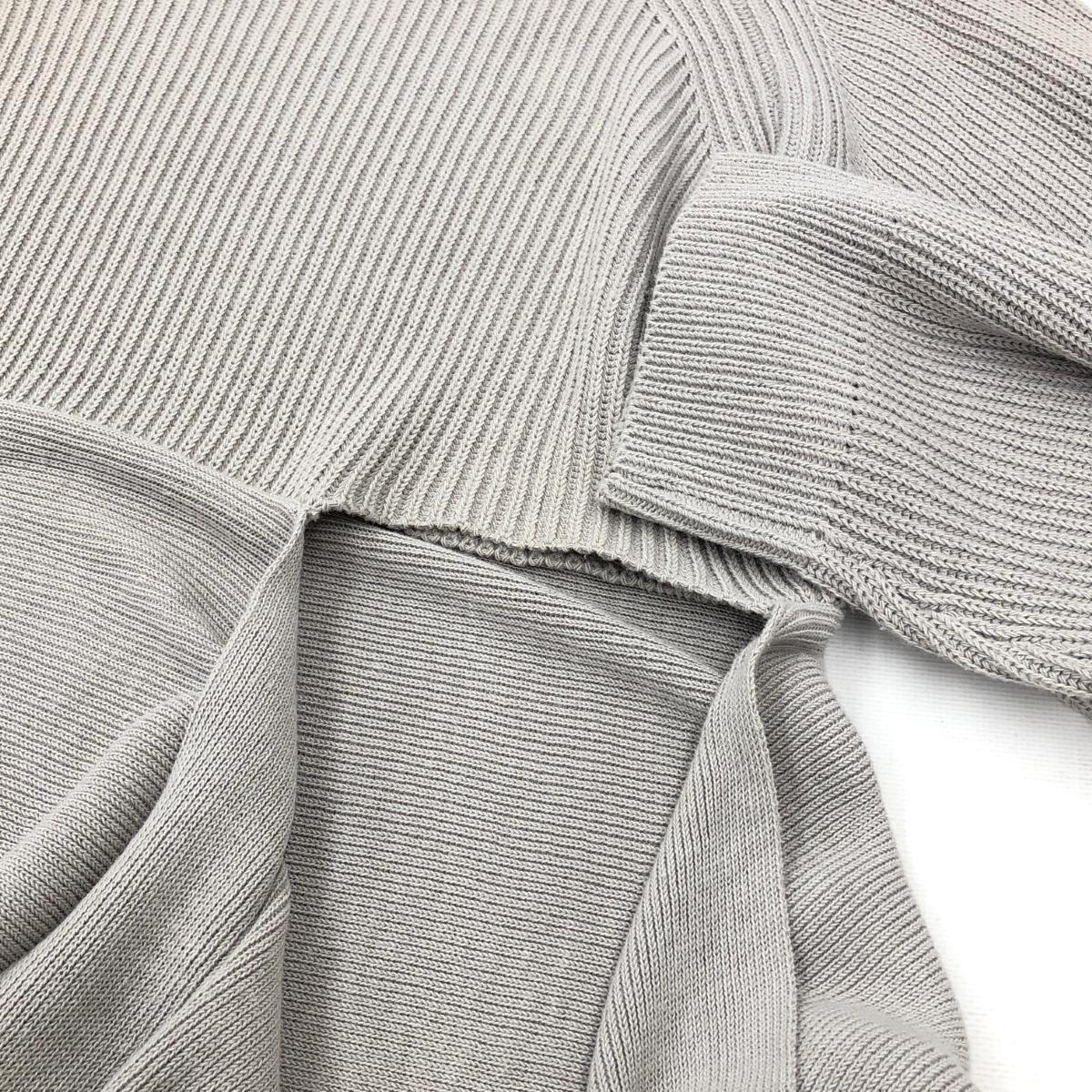 良好◆ISSEY MIYAKE イッセイミヤケ 変形デザインニット M◆ グレージュ シルク100％ レディース 筆タグ 80sヴィンテージ 長袖 トップス_画像4