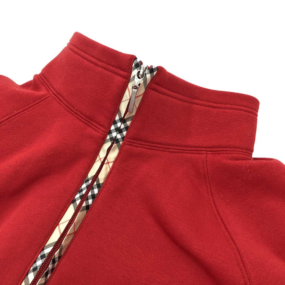 ◆BURBERRY GOLF バーバリーゴルフ ハーフジップジャケット サイズL◆ レッド ポリエステル レディース プルオーバ― ゴルフウエア_画像3