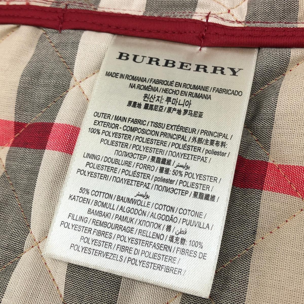 良好◆Burberry Brit バーバリーブリット キルティングジャケット S◆ レッド ポリエステル レディース 裏地ノバチェック柄 アウター_画像6