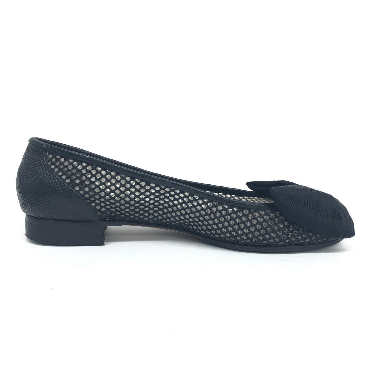  хороший *GIUSEPPE ZANOTTI Giuseppe Zanotti Flat туфли-лодочки 35* чёрная кожа лента женский обувь обувь shoes