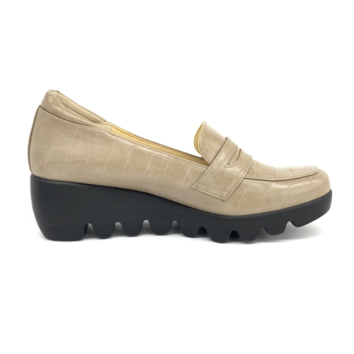  excellent *hills avenue Hill z avenue pumps 23.0cm* beige coin Loafer type wave sole lady's shoes shoes