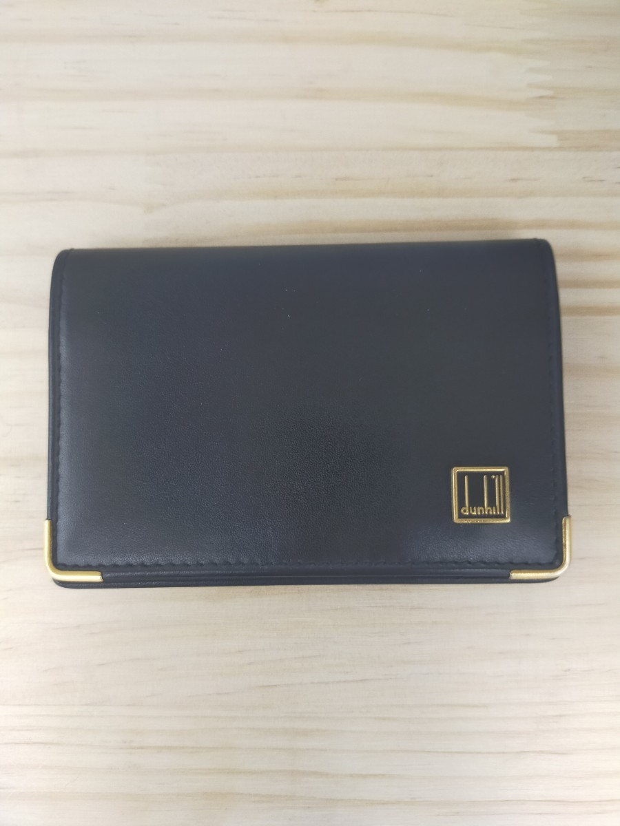 1円スタート！ 美品！ ダンヒル カードケース 黒 レザー dunhill 名刺入れ_画像1