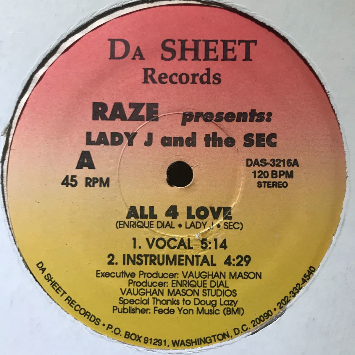 Raze presents Lady J and The Sec / All 4 Love US盤_画像1