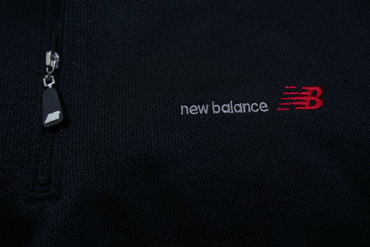 美品　ニューバランス new balance　ハーフジップ　ジャージ生地　長袖　サイズL　ブラック_画像3