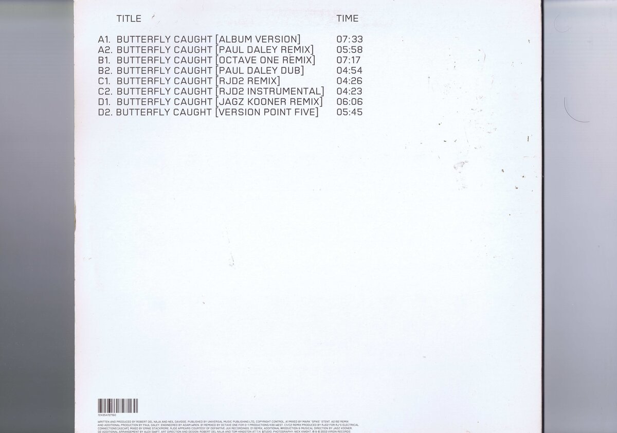 UK盤 2x12inch Massive Attack / Butterfly Caught VST 1853_画像2