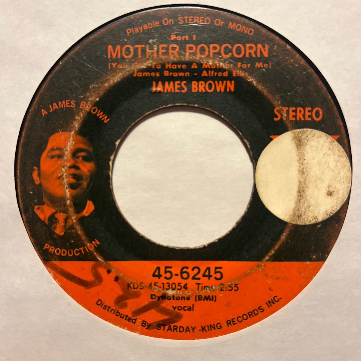 US盤 7インチ　JAMES BROWN # MOTHER POPCORN PART 1 / PART 2_画像1