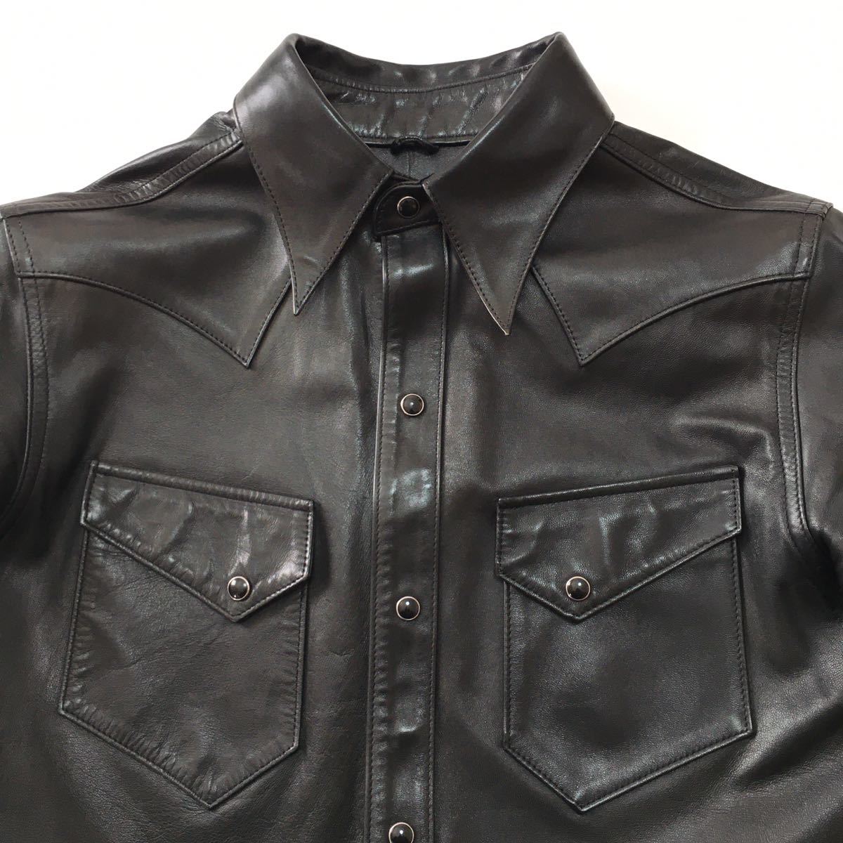 馬革Y'2 LEATHERワイツーレザー 本革レザーウエスタンシャツ38 馬革Y'2 LEATHERワイツーレザー 本革レザーウエスタンシャツ38