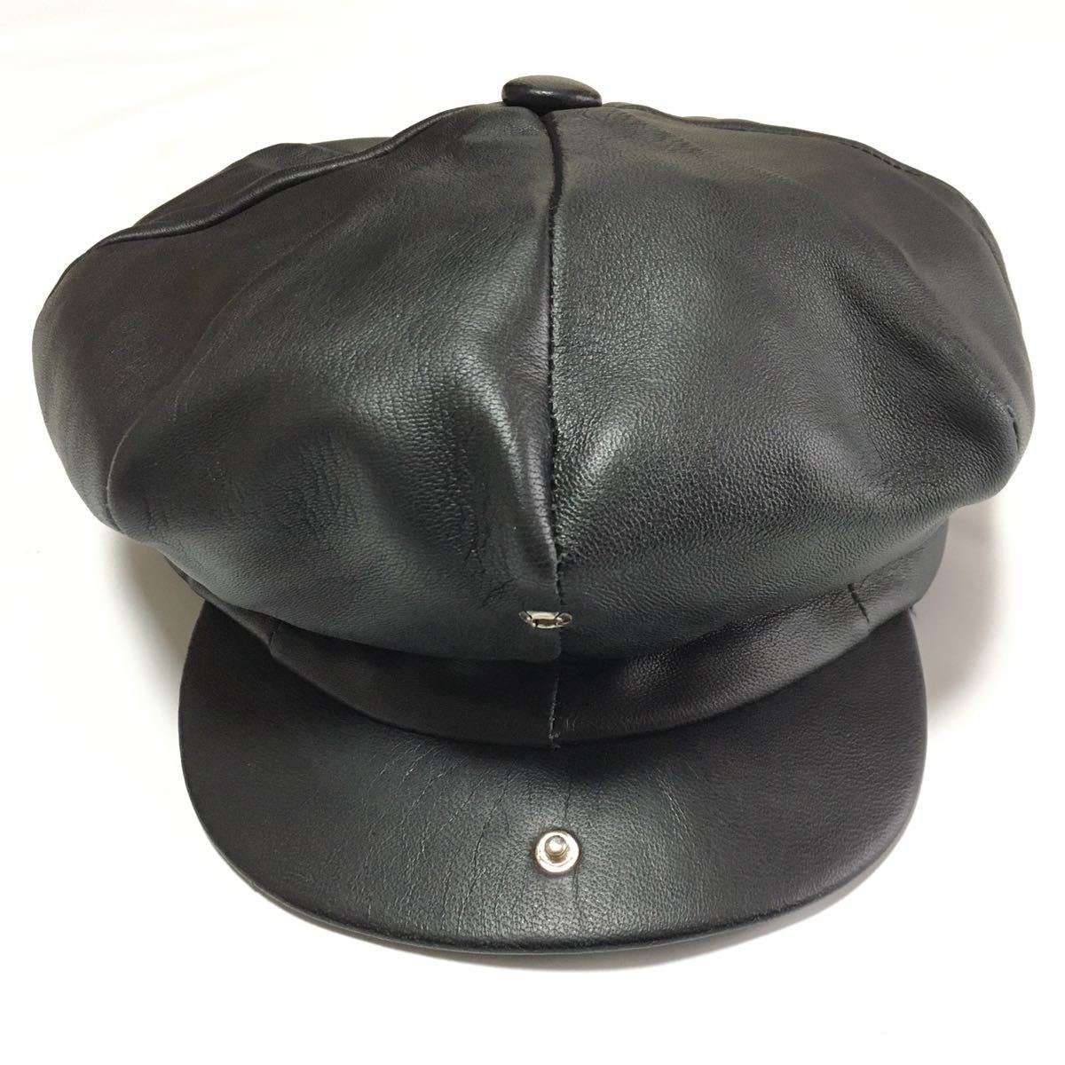  New York Hat * NEW YORK HAT all leather Casquette black black hat America made USA made leather hat hunting cap men's 