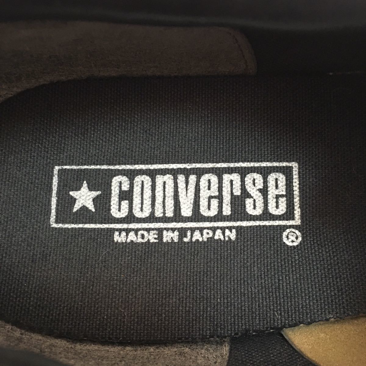 日本製CONVERSE コンバース☆ワンスターレザースニーカー26、5cmスエードコンビ本革one starメンズヴィンテージ廃盤本革シューズ黒ブラック