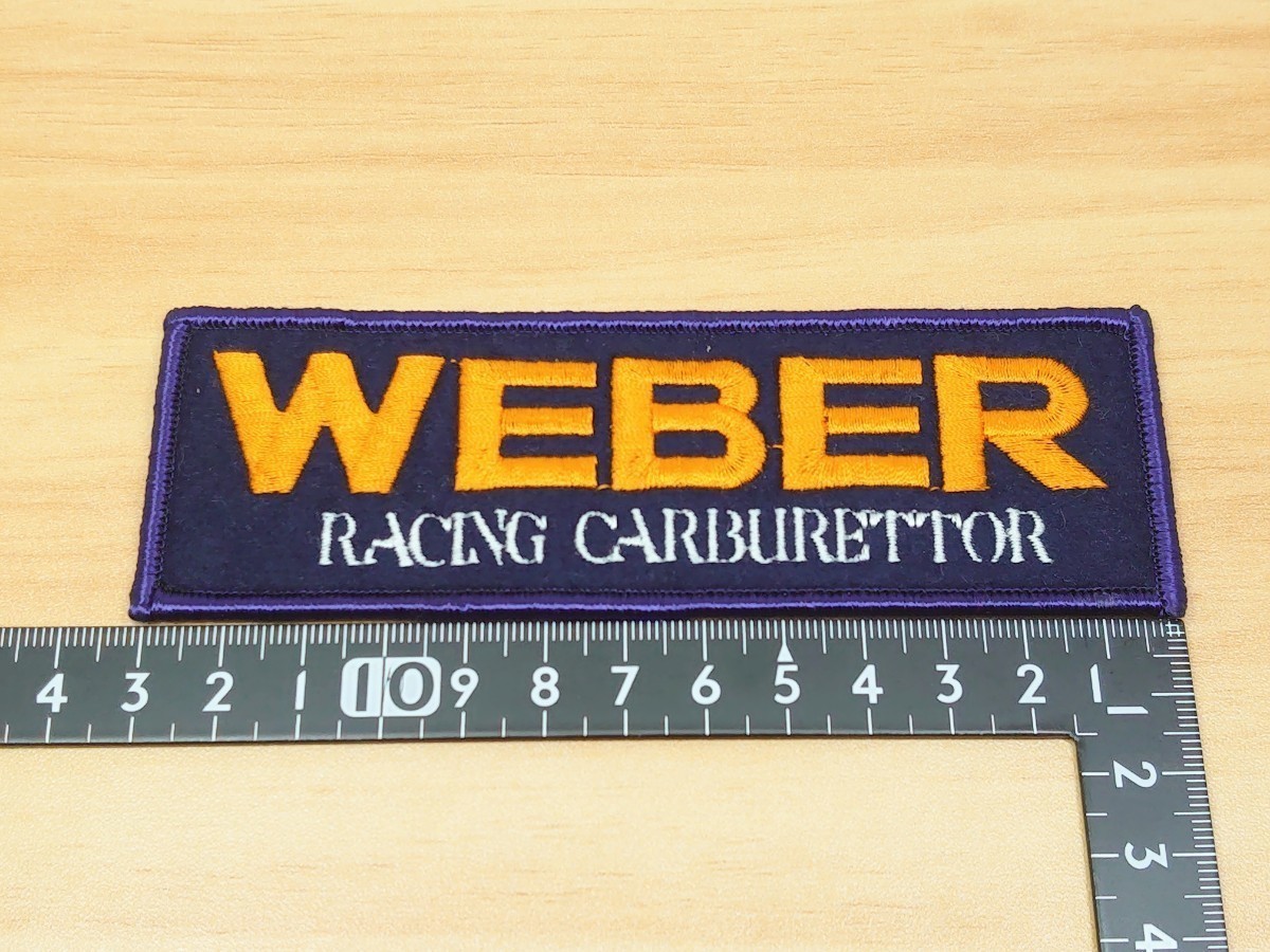 【WEBER】ウェーバー 刺繍 ワッペン RACING CARBURETTOR レーシング キャブレター 当時物_画像3