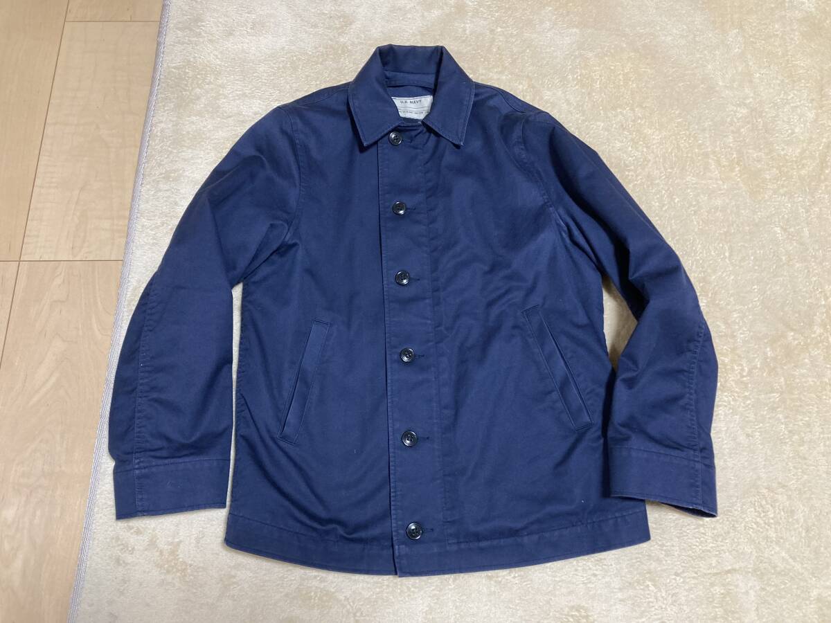 リアル マッコイズ McCOY'S U.S. NAVY UTILITY JACKET ユーティリティ ジャケット デッキ 36 S ネイビー 定価66000円 販売終了 TALON レア_画像1