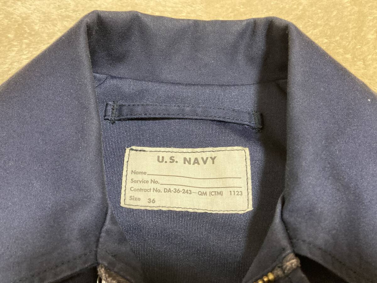 リアル マッコイズ McCOY'S U.S. NAVY UTILITY JACKET ユーティリティ ジャケット デッキ 36 S ネイビー 定価66000円 販売終了 TALON レア_画像3